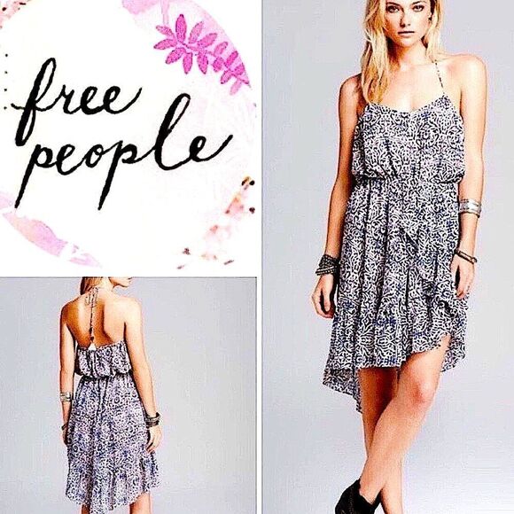 Free People Safari strapless/halter Sundress Bohemian Beach Lightweight dress - Picture 4 of 15